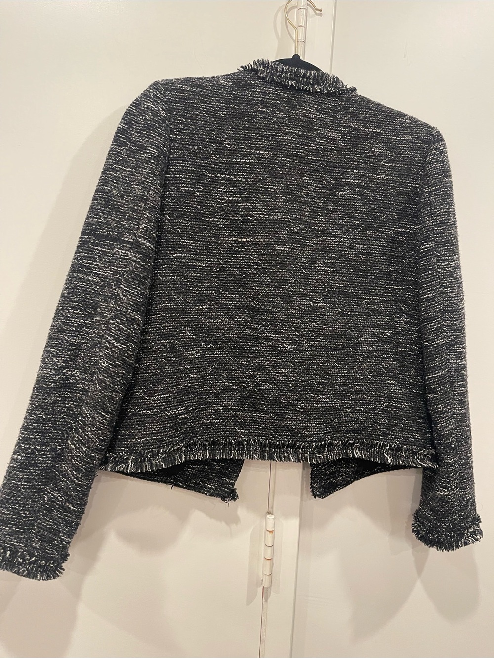 Black Tweed Fringe Collar Jacket size S - Picture 8 of 9
